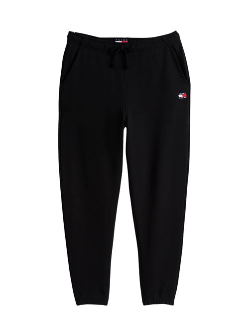 Pantalone tuta uomo nera in cotone Tommy Jeans | DM0DM20276BDS